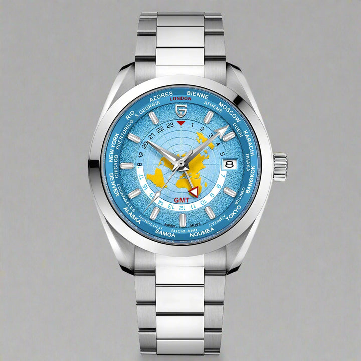 World Time Automatic Mechanical Waterproof Watch