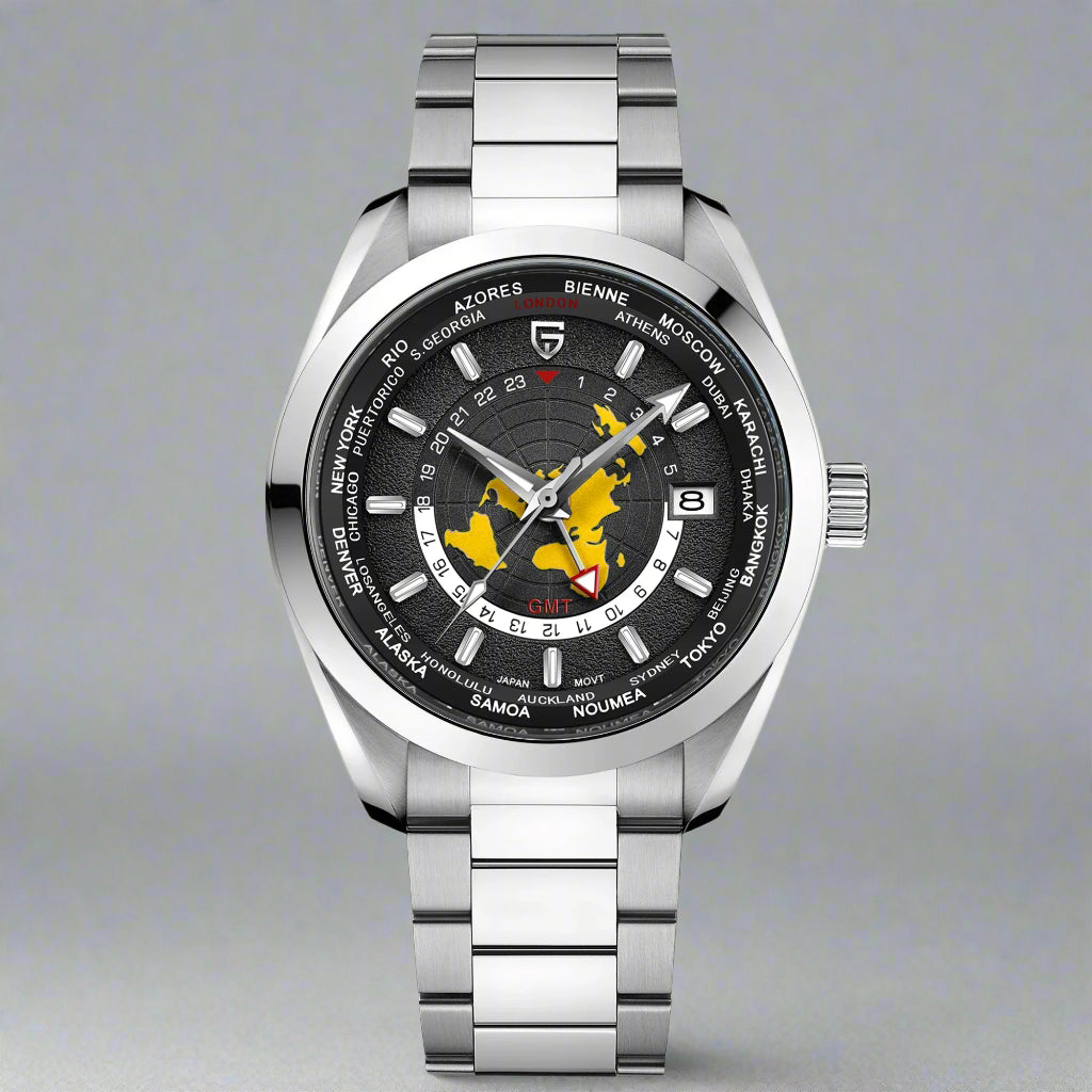 World Time Automatic Mechanical Waterproof Watch