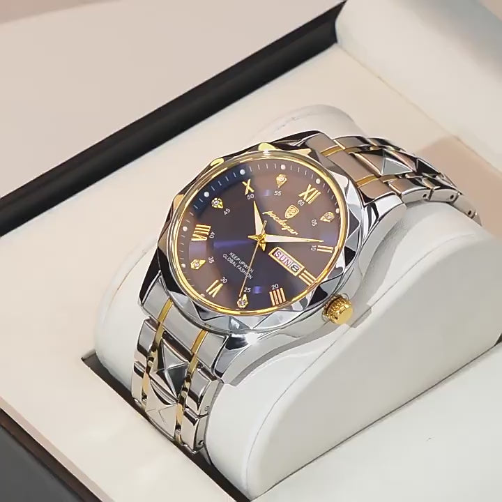 Men's Waterproof Stainless Steel Quartz Watch